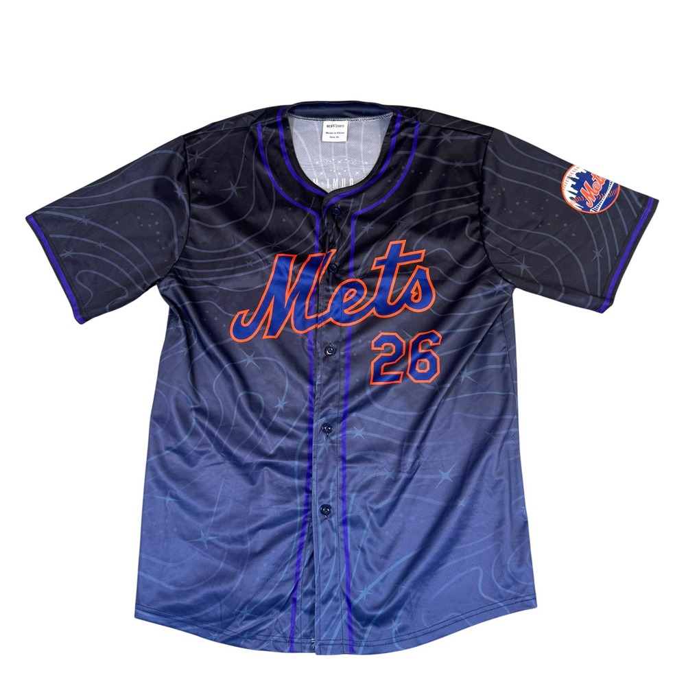 BDA Sports New York Mets Space Celestial Jersey Blue Purple Mens XL #26